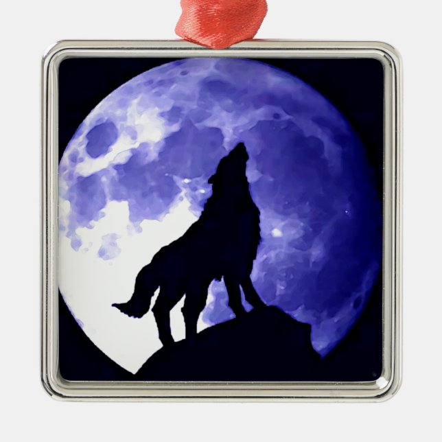 Ornement Métallique Howling Wolf & Fullmoon (Devant)