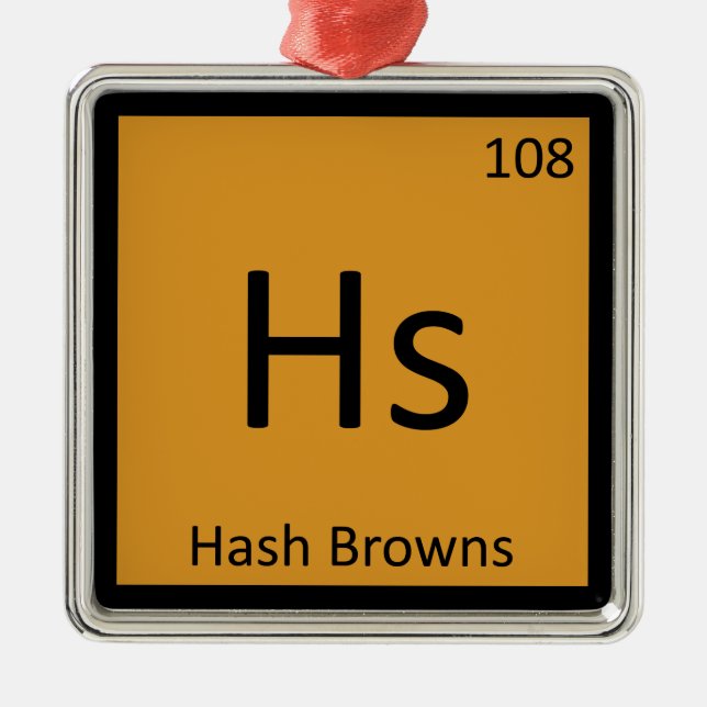 Ornement Métallique Hs - Hash Browns Petit-déjeuner Symbole de chimie (Devant)