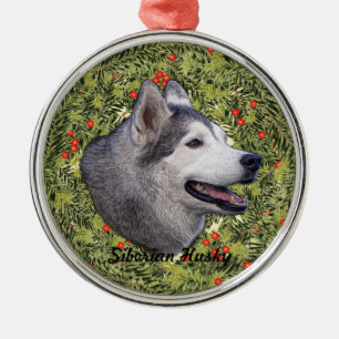 Ornement Métallique Husky Wreath