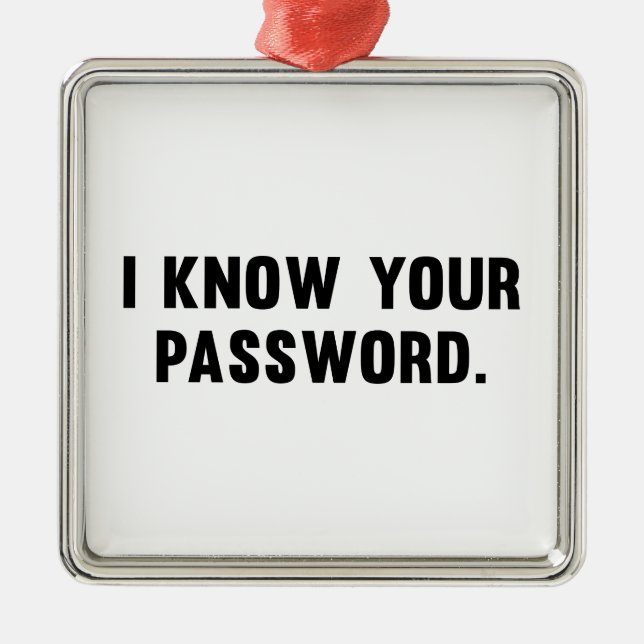 Ornement Métallique I Know your Password (Devant)