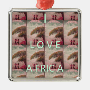 Ornement Métallique I Love Africa - Motif du paysage culturel