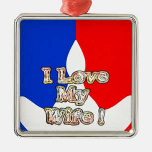 Ornement Métallique "I Love My Wife" Imprimer