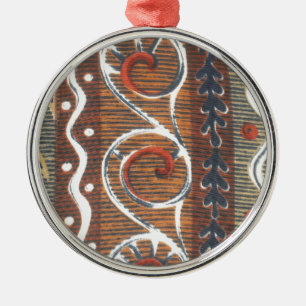 Ornement Métallique Impression d'art motif africain vintage
