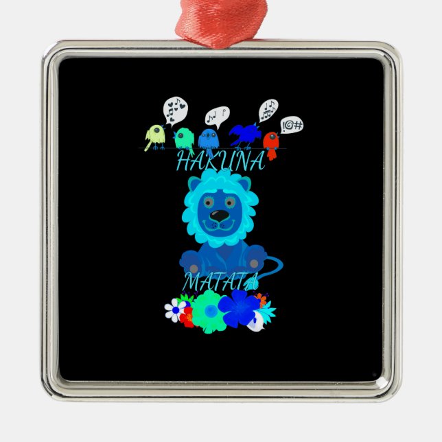 Ornement Métallique Imprimer Hakuna Matata Lion (Devant)