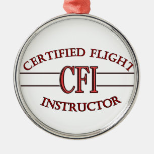 ORNEMENT MÉTALLIQUE INSTRUCTEUR DE VOL CERTIFIÉ CSF LOGO RED
