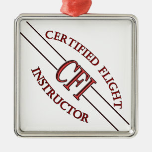 ORNEMENT MÉTALLIQUE INSTRUCTEUR DE VOL CERTIFIÉ LOGO RED CSF