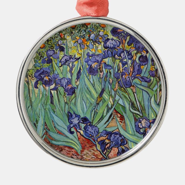 Ornement Métallique Iris de Van Gogh Peinture Impressionniste (Devant)