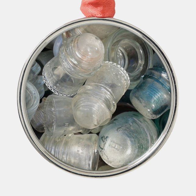 Ornement Métallique Isolateurs en verre vintage (Devant)