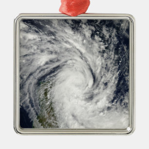 Ornement Métallique Jade tropical de tempête venant à terre au-dessu