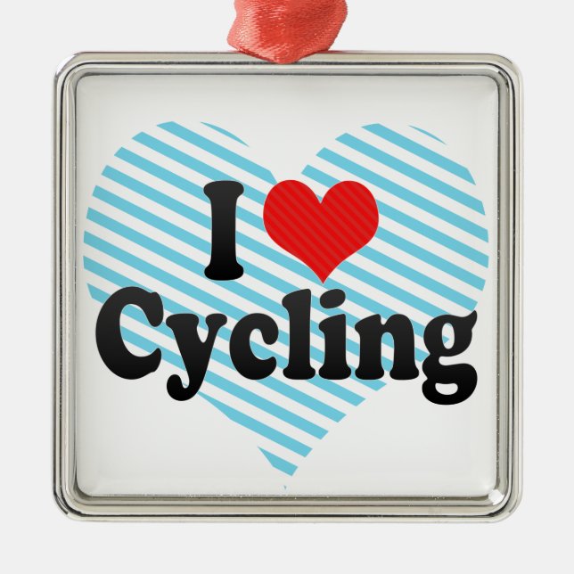 Ornement Métallique J'aime faire un cycle (Devant)