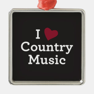 Ornement Métallique J'aime la musique country