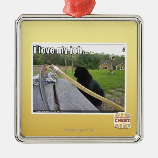 Ornement Métallique J'aime mon travail (Devant)