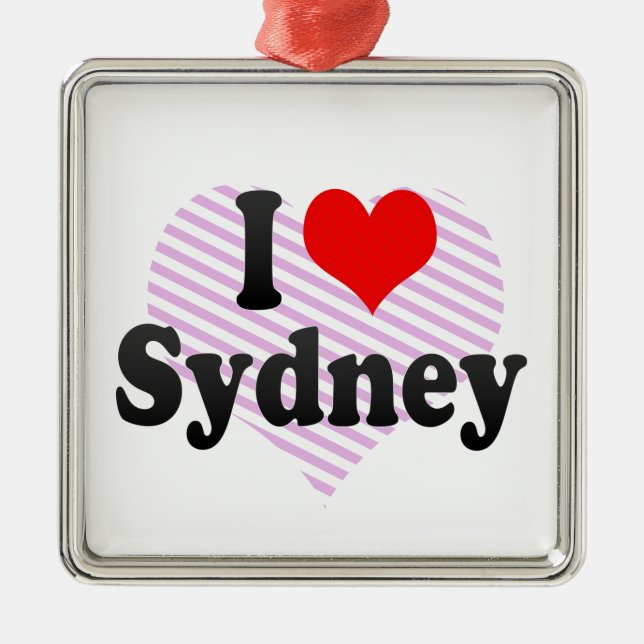 Ornement Métallique J'aime Sydney (Devant)