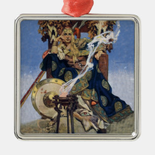 Ornement Métallique JC Leyendecker Reine Maeve Guerrière Celtique