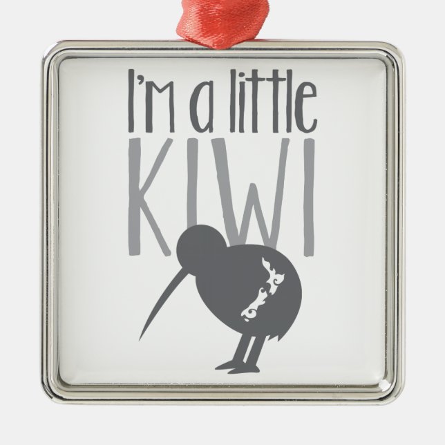 Ornement Métallique Je suis un petit kiwi avec l'oiseau mignon de la (Devant)