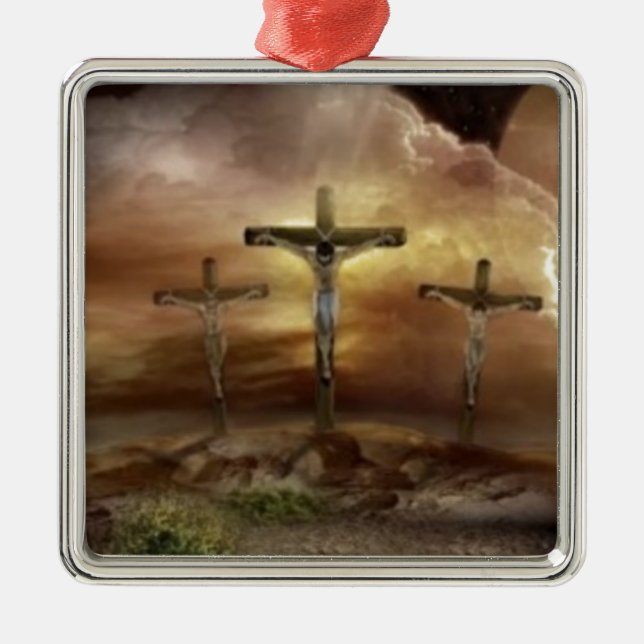 ORNEMENT MÉTALLIQUE JÉSUS SUR LA CROIX (Devant)
