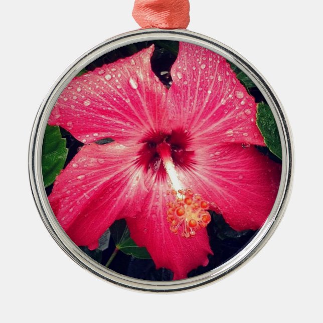 Ornement Métallique Jolie fleur tropicale (Devant)