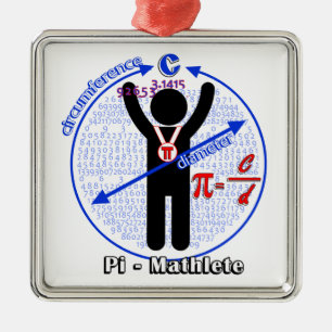 Ornement Métallique Jour de Pi-Mathlete 3,14 pi