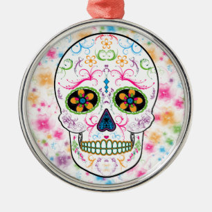 Ornement Métallique Jour du crâne mort de sucre - couleur multi