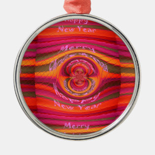 Ornement Métallique Joyeuses couleurs Joyeux Noël Bonne année design