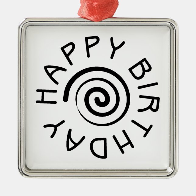 Ornement Métallique Joyeux anniversaire (Devant)