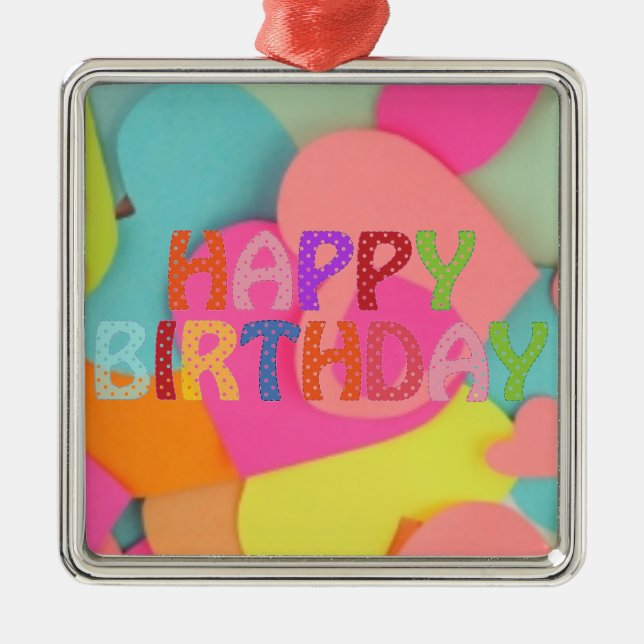 Ornement Métallique Joyeux anniversaire (Devant)
