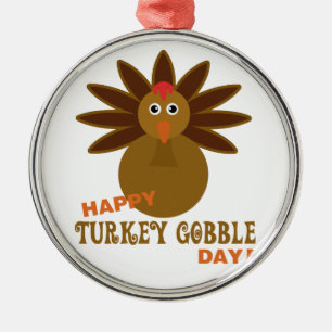 Ornement Métallique Joyeux Jour de la grogne turque Thanksgiving