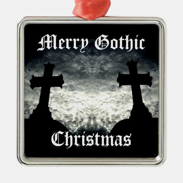 Ornement Métallique Joyeux Noël gothique (Devant)