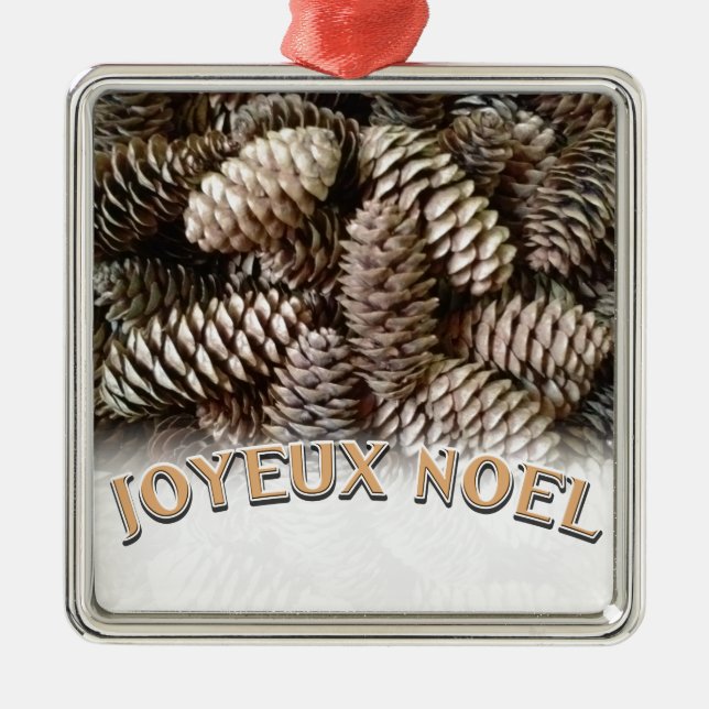 Ornement Métallique Joyeux Noel Noël Pine Cône de Noël (Devant)