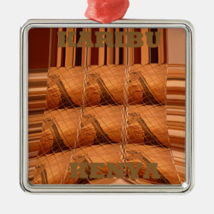 Ornement Métallique Karibu Giraffe Hakuna Matata Chic Art Moderne Col