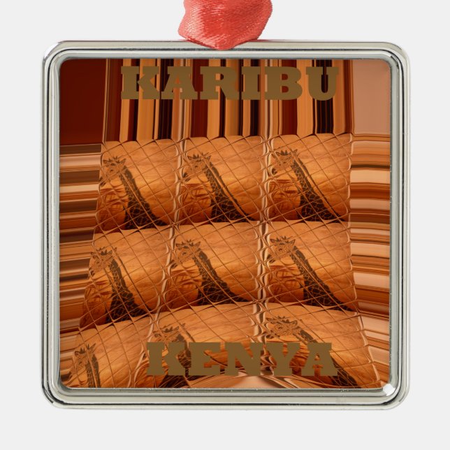 Ornement Métallique Karibu Giraffe Hakuna Matata Chic Art Moderne Col (Devant)