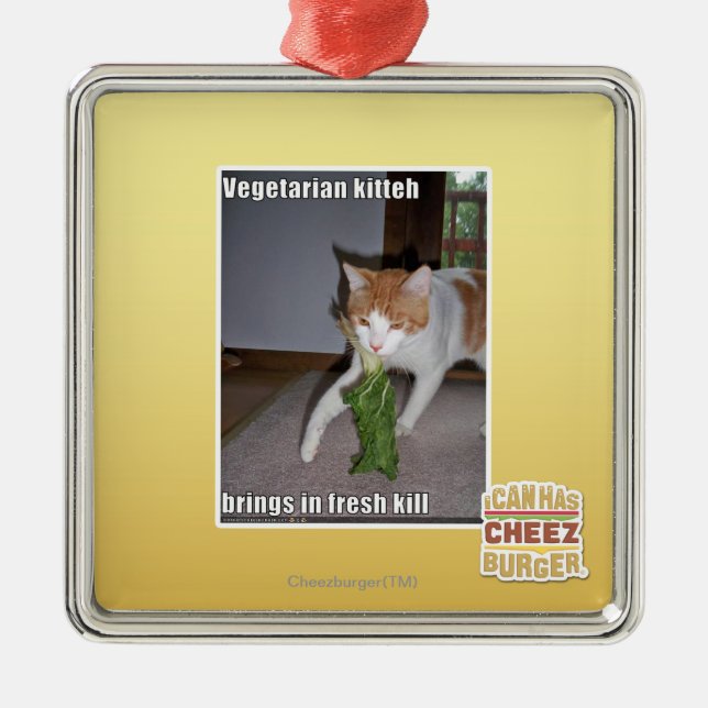 Ornement Métallique Kitteh végétarien (Devant)