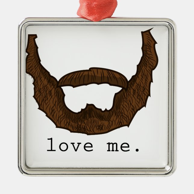 Ornement Métallique La barbe m'aiment graphique (Devant)