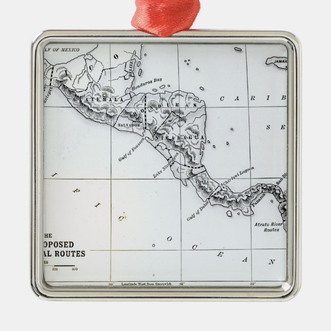 Ornement Métallique La carte a proposé les itinéraires isthmiens de (Devant)