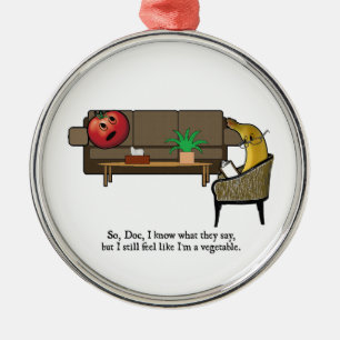 Ornement Métallique La crise d'identité, tomate voit le psychiatre