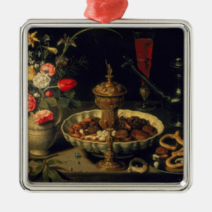 Ornement Métallique La vie toujours des fleurs et des fruits secs,
