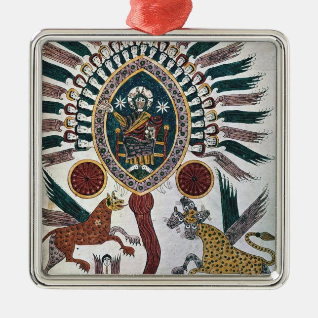 Ornement Métallique La vision de Daniel de quatre bêtes et de Dieu (Devant)