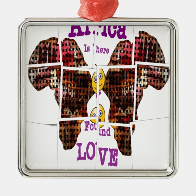 Ornement Métallique L'Afrique c'est là que j'ai trouvé l'amour (Devant)