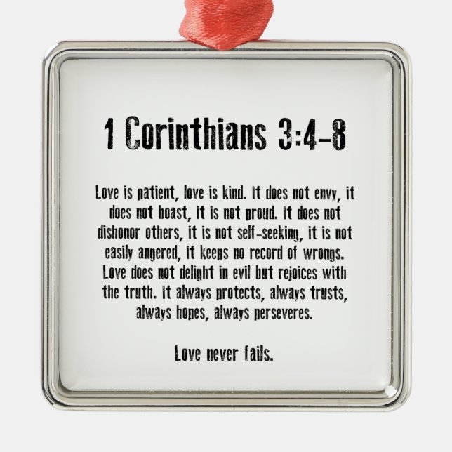 Ornement Métallique L'amour est patient (Devant)