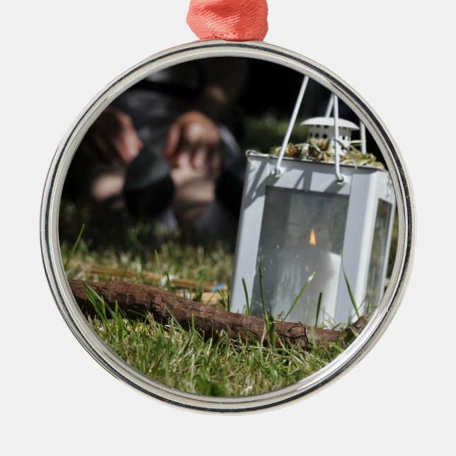 Ornement Métallique Lanterne lumineuse (Devant)