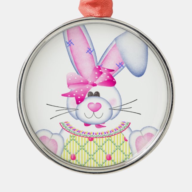 Ornement Métallique Lapin mignon (Devant)