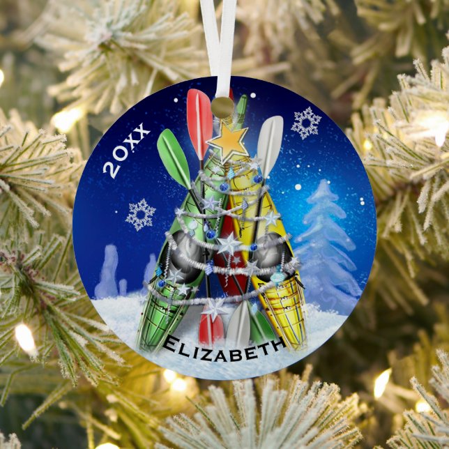 Ornement Métallique L'arbre de Noël Kayak (Insitu)