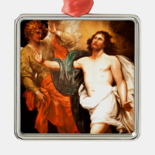 Ornement Métallique Le Christ ressuscité regardant fixement vers le