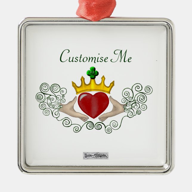 Ornement Métallique Le Claddagh (couleur complète) (Devant)