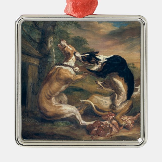 Ornement Métallique Le combat de chien, 1678 (Devant)