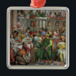 Ornement Métallique Le festin de mariage chez Cana, détail de régaler<br><div class="desc">Image : 99619 le festin de mariage chez Cana,  détail de table régalante avec l'homme dans une robe longue et un nain verts avec un perroquet,  c.1562 (huile sur toile) (détail de 94932). Veronese,  (Paolo Caliari) (1528-88). Louvre,  Paris,  France,  Peter Willi.  Art,  beaux-arts.</div>