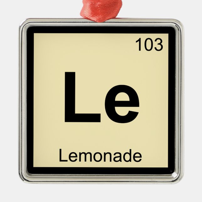 Ornement Métallique Le - Lemonade Chemistry Periodic Table Symbol (Devant)