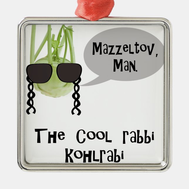 Ornement Métallique Le rabbin cool kohlrabi - mauvais jeu de légumes (Devant)