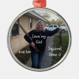 Ornement Métallique Le ragoût d'écureuil d'ornement de Noël ajoutent