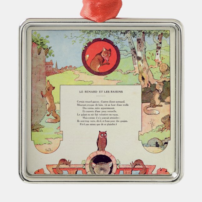 Ornement Métallique Le renard et les raisins (Devant)